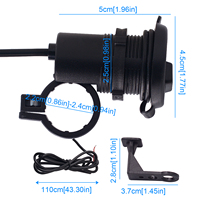 Accessoires pour moto, chargeur de téléphone portable avec port USB pour motos avec interrupteur marche/arrêt