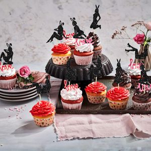 Adornos <span class=keywords><strong>para</strong></span> Cupcakes <span class=keywords><strong>de</strong></span> Conejita <span class=keywords><strong>con</strong></span> Purpurina, Decoraciones <span class=keywords><strong>para</strong></span> el Día <span class=keywords><strong>de</strong></span> San Valentín, <span class=keywords><strong>para</strong></span> Bodas, Despedidas <span class=keywords><strong>de</strong></span> Soltera, Fiestas, Suministros <span class=keywords><strong>de</strong></span> <span class=keywords><strong>Decoración</strong></span> <span class=keywords><strong>para</strong></span> Pasteles, Negro - Product Image 6