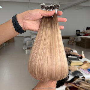 Extensions capillaires en vrac à nano-anneaux, cheveux humains russes alignés avec la cuticule, kératine pré-collée, colle italienne, micro-anneaux - Product Image 4