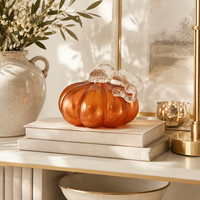 Premium Handgeblasene Glas-Kürbisfigur mit Maskottchen- & Musikthemen Lebendige Dekoration für Innenräume, Events & Geschenke