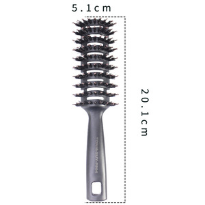 Peigne à cheveux Zhuoke en plastique PP à neuf rangées de crins de porc noirs pour cheveux raides et bouclés pour hommes, usage domestique, coiffure - Product Image 5