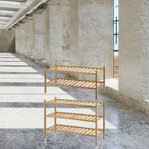 Zapatero de Bambú Versátil de 3 Niveles, Diseño Plegable Moderno para el Hogar, Sala de Estar, Apartamento, Escuela, Supermercado, Muebles - Product Image 3