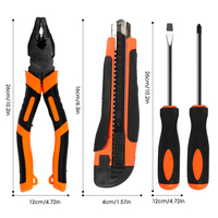 Ensemble de 4 couteaux utilitaires en acier au carbone pour la maison, comprenant des pinces et des tournevis, ensemble d'outils manuels OEM pour la réparation et la décoration de la maison