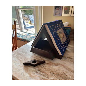 Support de livre en bois de pin avec porte-pages et tiroir de rangement : Valet de chevet pour lecteur - Product Image 4