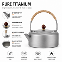 Bouilloire en titane ultralégère 96g 400ml, ensemble de cuisine portable pour la randonnée en plein air, théière, équipement de camping, cafetière