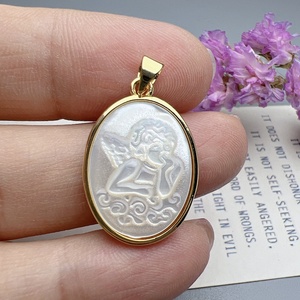Ciondoli e Charms Personalizzati all'Ingrosso in Madreperla Naturale con Colomba della Pace, Vergine Maria, Guadalupe e <span class=keywords><strong>Angelo</strong></span> per Creazione di <span class=keywords><strong>Gioielli</strong></span> - Product Image 4