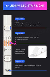 ไฟแถบ LED กันน้ำ 50 เมตร พลังงานแสงอาทิตย์ Luz Led 5050 Rgb Rgbic ไฟ LED อัจฉริยะ แถบไฟ LED 100 เมตร - Product Image 4