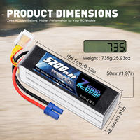 Zeee Drone haute capacité 6S Lipo batterie 5200mAh 100C 22.2V UAV/drone batterie/fpv Lipo batterie