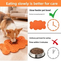 Tapis de léchage pour chien en silicone à ventouse, à alimentation lente et enrichissant, motifs Os, Papillon, Lapin, Arbre de Noël