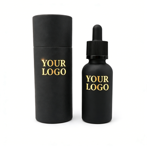 Boîte en tube de papier de luxe personnalisée de haute qualité pour l'emballage de flacons compte-gouttes d'huiles essentielles, avec logo personnalisé imprimé en feuille d'or, fabricant - Product Image 1