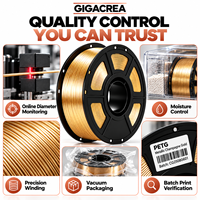 GIGACREA Bright Gold Metallic PETG Filamen Printer 3D 1KG OEM Label Pribadi Grosir Pasokan Massal untuk Distributor