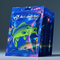 Haute qualité refermable pêche Doypack 3 joint latéral pochette à fermeture éclair fenêtre transparente Mylar sac pour poisson appât poudre
