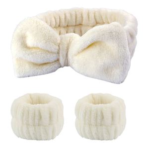 Ensemble bandeau et bracelet coréens style nœud, doux, pour le lavage du visage, le spa, le maquillage, accessoires de soin de la peau, cadeau pour femmes et mariées - Product Image 4