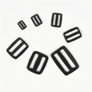Hebillas de ajuste curvas de plástico negro de <span class=keywords><strong>20mm</strong></span>-50mm, hebillas deslizantes de tres barras para correas de mochila deportiva y accesorios de camping - Product Image 5