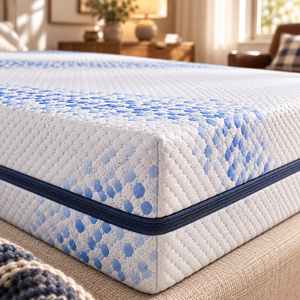 Surmatelas graphite mémoire respirant rafraîchissant mousse <span class=keywords><strong>polyuréthane</strong></span>, 4 couches, <span class=keywords><strong>housse</strong></span> à glissière pour maison et hôtels - Product Image 4