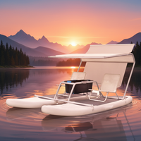Catamaran gonflable électrique en aluminium et PVC pour la pratique sportive, idéal pour la rafting en eaux vives, l'école, la résidence et le surf.