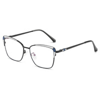 7149 Nouvelles Lunettes Anti-Lumière Bleue Oeil de Chat Bleues Style Européen et Américain Polyvalentes Sans Correction TR90 Miroir Plat Diamant