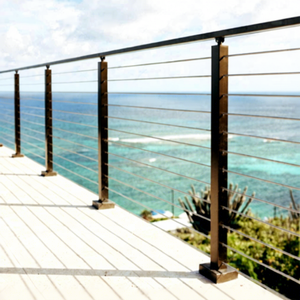 Système de garde-corps de câble métallique tenseur SS autoroute carré <span class=keywords><strong>inox</strong></span> pour escalier pour balcon Villa jardin cour centre commercial - Product Image 1