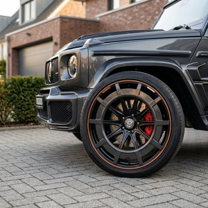 Jantes en alliage forgé personnalisées en fibre de carbone noir brillant à rayons multiples 22 23 24 pouces 5x130 5x112 pour Mercedes G63 G500 G550 - Product Image 1