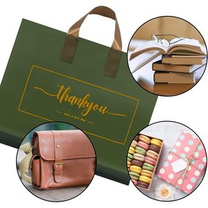 Bolsas de agradecimiento de 15 pulgadas en plástico verde, bolsas de compras con asas para pequeños negocios, boutique, bolsas desechables de BOPP/Opp. - Product Image 4
