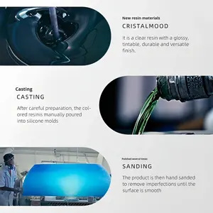 <span class=keywords><strong>Baignoire</strong></span> ovale autoportante en résine <span class=keywords><strong>de</strong></span> pierre artificielle transparente <span class=keywords><strong>de</strong></span> haute qualité, colorée et cristalline, exportée en gros <span class=keywords><strong>de</strong></span> Foshan - Product Image 3