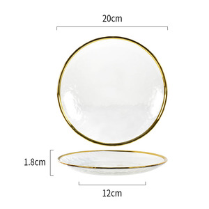Assiettes Tendance 2025 pour Fêtes et Mariages, Couverts en Verre, Vaisselle en Porcelaine, Ensemble d'Assiettes en Verre, Service de Table - Product Image 5