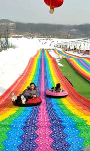 耐用主题公园刺激户外游戏PE材料彩虹滑梯出售 - Product Image 2