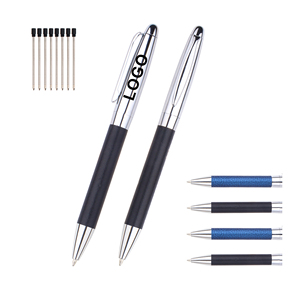 Bolígrafo Giratorio de Metal y Cuero PU de Alta Calidad 2025 con Logotipo Personalizado - Product Image 3