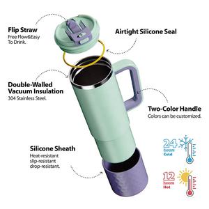 BPA-vrije roestvrijstalen 24oz vacuüm geïsoleerde waterfles met handvat en deksel, 6-12 uur thermische prestaties, kleurrijk design voor op reis - Product Image 5