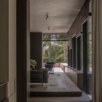 Diseño de Interiores de Villa Minimalista Moderna con Ladrillos Rojos, Plano Arquitectónico y Renderizado 3D, Consulta Profunda