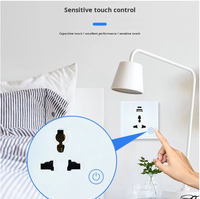 Prise murale intelligente SIXWGH WiFi avec écran tactile, commande vocale Alexa Google Home, application Tuya, minuterie à distance, USB Type-C, prise EU/US