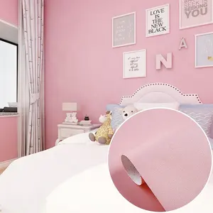 家居装饰卧室自粘乙烯基壁纸 3D 壁纸粉红色壁纸