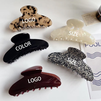 Pinces à cheveux personnalisées de haute qualité avec logo en strass, pinces à cheveux en acétate de cellulose personnalisées pour femmes