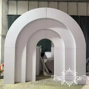 สีขาว PVC Arch ฉากหลังขนาดใหญ่เวทีกิจกรรมตกแต่งผนัง