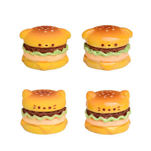 ชาร์มเรซิ่นรูปอาหารจิ๋ว น่ารัก ลายแมว KT ลูกสุนัข เบอร์เกอร์ สำหรับตกแต่งเคสมือถือ DIY ของตกแต่งตู้เย็น ของประดับตกแต่งโต๊ะทำงาน - Product Image 5