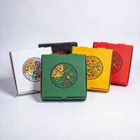 Boîte à pizza en carton blanc imprimé offset, laminée, ondulée à 3 couches, pour restauration rapide, fournitures pour restaurants, boîte à pizza en papier personnalisée imprimée