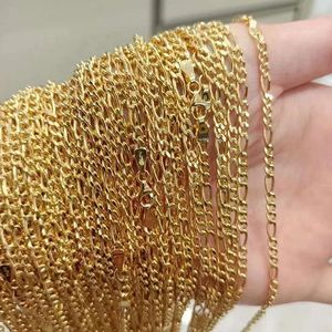 Xinfly Cadena de Oro Amarillo de 18K (AU750) de 3mm, Estilo Hip Hop Figaro 3+1, Collar Clásico de Estilo Religioso para Fiestas - Product Image 5