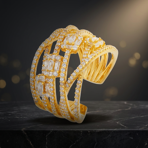 Anillo de circonita chapado en platino y rodio con diamante de corte esmeralda y engaste de canal blanco para mujer, joyería fina para fiesta romántica - Product Image 2