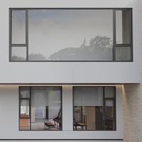 Fenêtre à battant en aluminium de haute qualité, design simple, avec verre trempé isolant thermiquement, inclinable et pivotante
