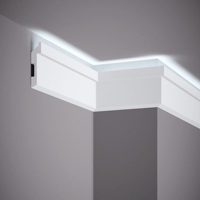 Modern LED Polystyrene Cornice Foam Plastic Crown Ceiling Moulding New Arrival Decorative Lighting for Hotel Interior Decoration