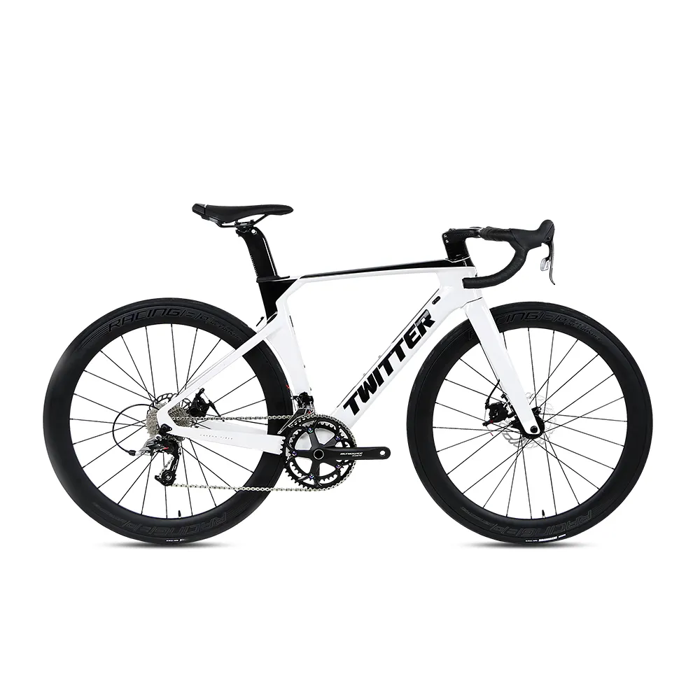 Twitter bicycle factory 700c rival 22 speed carbon road bike with disc brake frameset carbon 50mm wheels