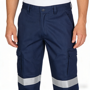 Pantaloni da <span class=keywords><strong>Lavoro</strong></span> ad Alta Visibilità Riflettenti per Operai Edili e Industriali, in Misto Cotone - Product Image 4