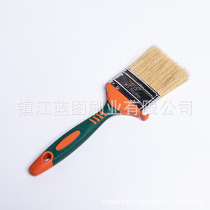 Pinceau plat à poils de porc 12-20 mm, manche en caoutchouc et plastique vert-orange, fabriqué à Zhenjiang pour le brossage et le nettoyage - Product Image 5