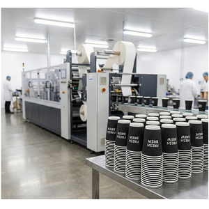 Vaso de Papel con Diseño Ondulado de 300 ml (11 oz), Materiales Reciclados, Triple Capa Aislante, para Café para Llevar, Ideal para Hoteles y Cafeterías - Product Image 1