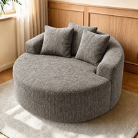 Canapé paresseux rond en velours côtelé sans structure, fauteuil de relaxation surdimensionné à assise profonde, canapé de sol pour salon, chambre et appartement