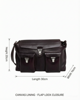 Sac messager OEM personnalisé 2026 en cuir de vachette tanné végétal pour femme, sac à bandoulière vintage en cuir véritable pour motardes