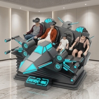 Simulator Pesawat Luar Angkasa VR 9D 4 Kursi Star VR X-Wing Wahana Gerak VR Multipemain untuk Mal, Museum Sains, Taman Hiburan VR