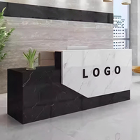 Bureau d'accueil moderne et minimaliste en bois pour salon de beauté, magasin de vêtements et salon de thé - Mobilier de bureau commercial personnalisable