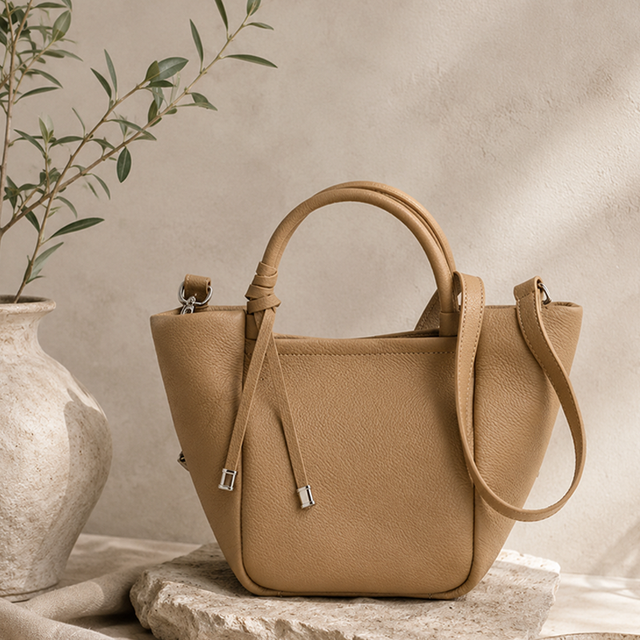 Black Grain Leather Top Handle Bag Womens Compact Shoulder Purse Silver Lock Low MOQ Supplier Factory OEM China