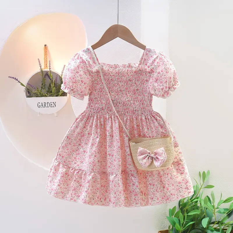 New 2022 Summer Fashion Flower Little Princess Girls Dresses Kids Dresses For Girl Casual Vestidos Para